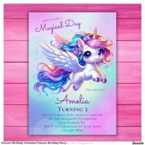Unicorn Birthday Invitation Unicorn Birthday Party