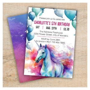 Unicorn Birthday Invitation Unicorn Party