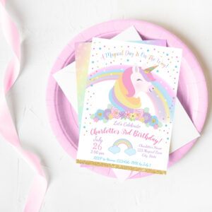 Unicorn Birthday Invitation, Unicorn Party Invite