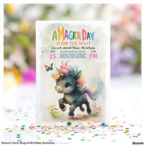 Unicorn Party Magical Birthday Invitation