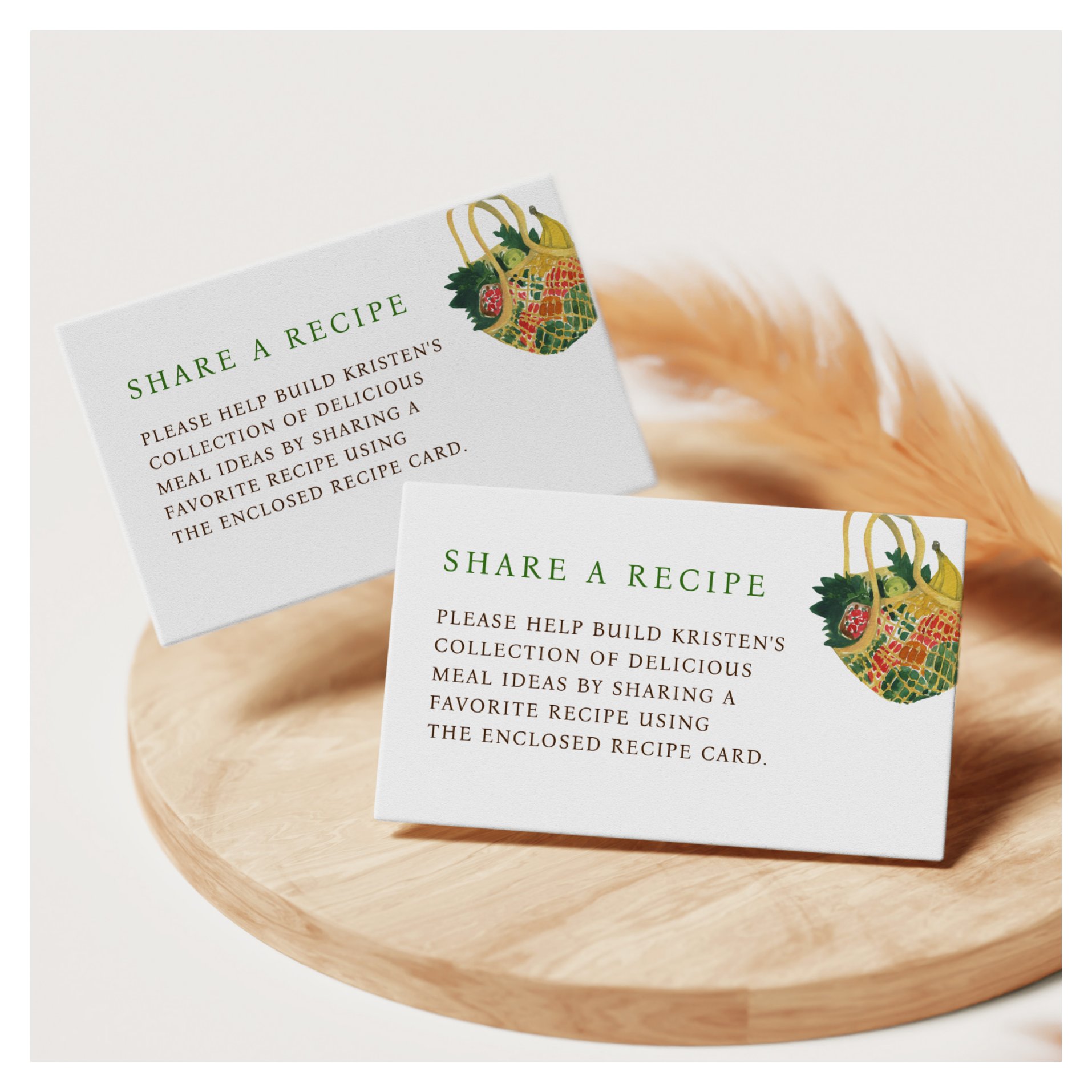 Vegetables Farmers Market Bridal Shower Recipe Enclosure Card