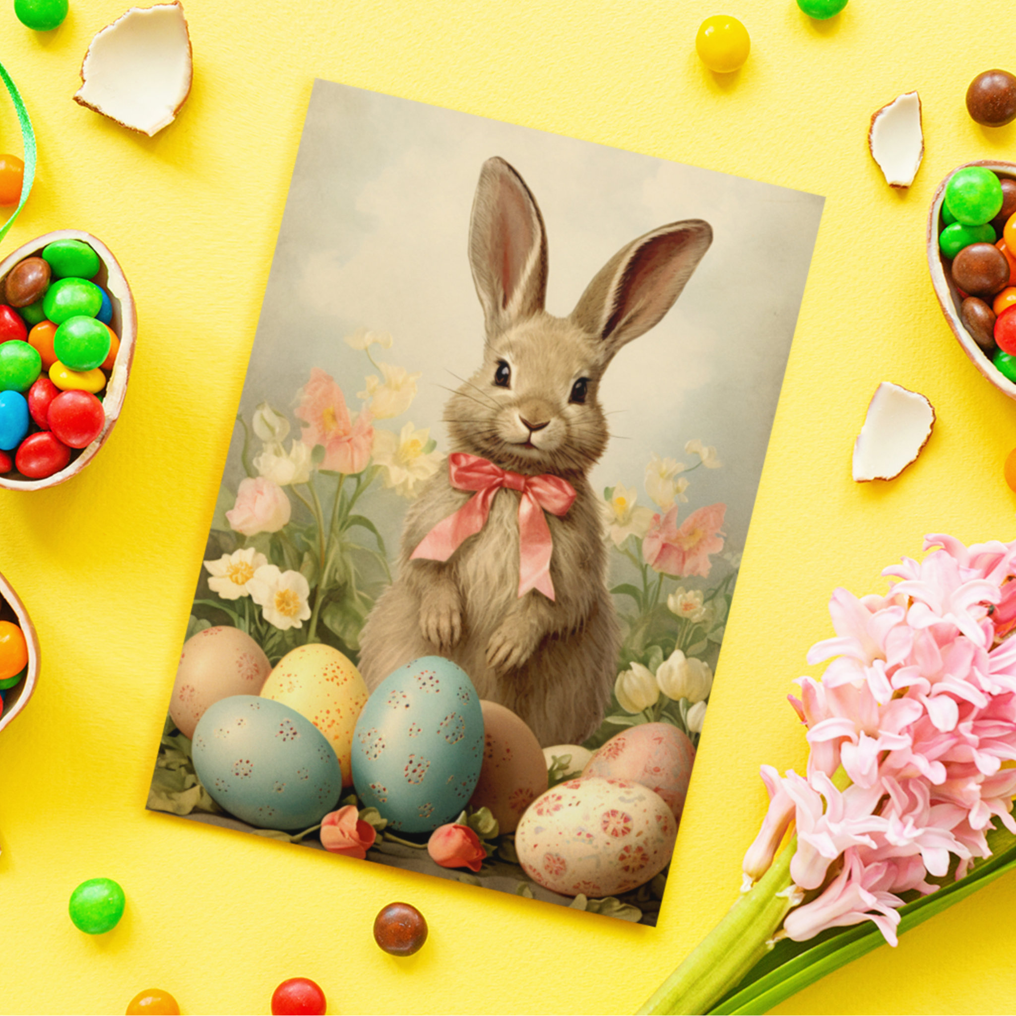 Vintage Easter Bunny Card