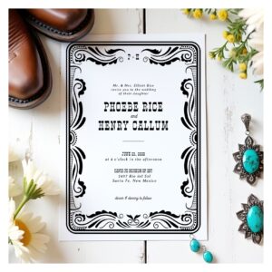 Vintage Western Cowboy Rustic Country Wedding Invitation