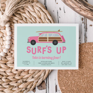 Vintage Woody Car Birthday Party Invitation