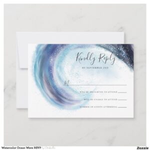 Watercolor Ocean Wave RSVP