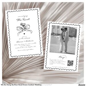 We Are Tying the Knot Hand Drawn Cocktail Wedding Invitation