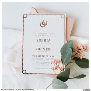 Western Cowboy Country Rustic Wedding Invitation