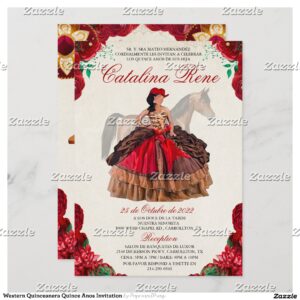 Western Quinceanera Quince Anos Invitation
