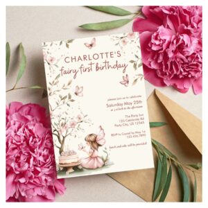 Whimsical Fairy First Birthday Invitation