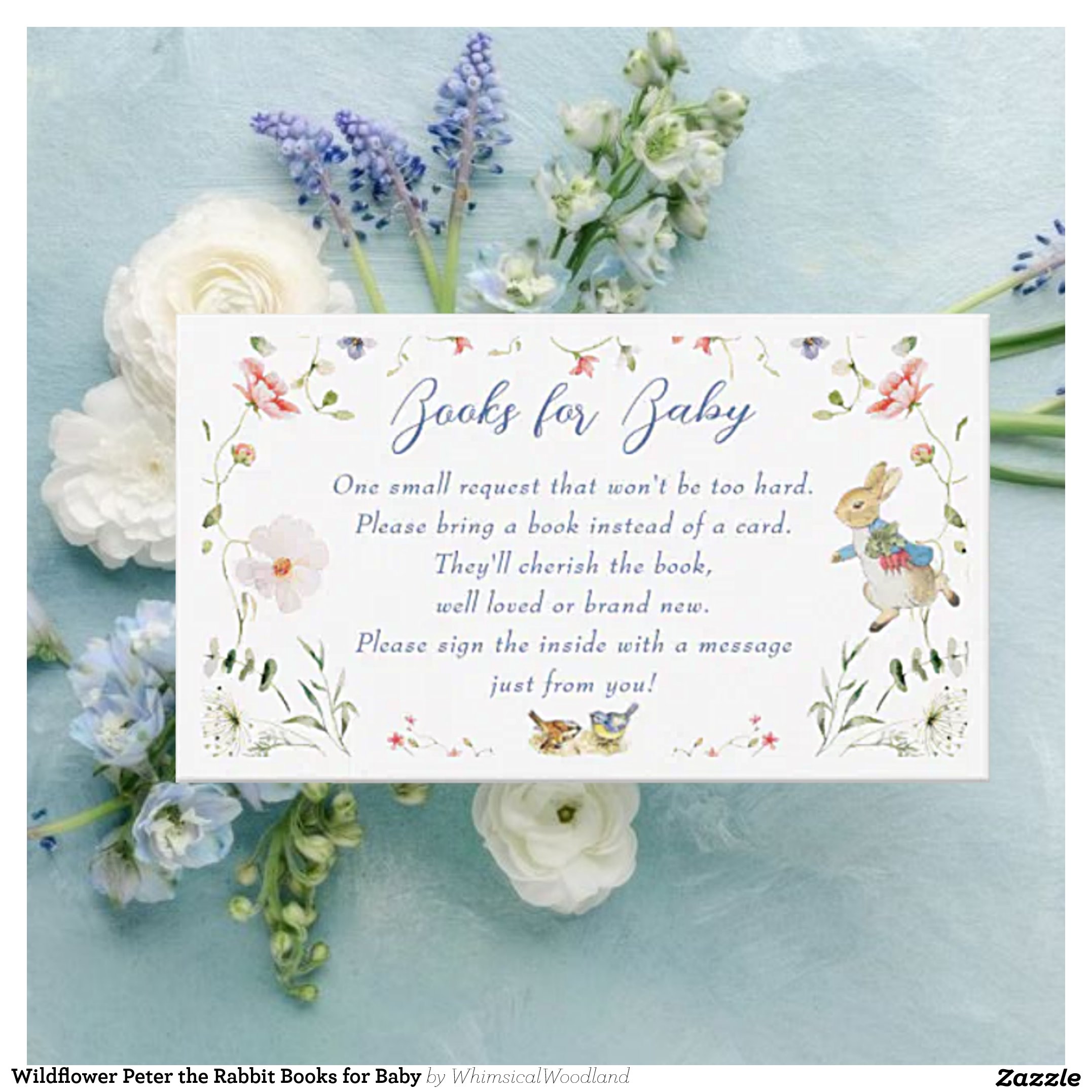 Wildflower Peter the Rabbit Books for Baby Enclosure Card