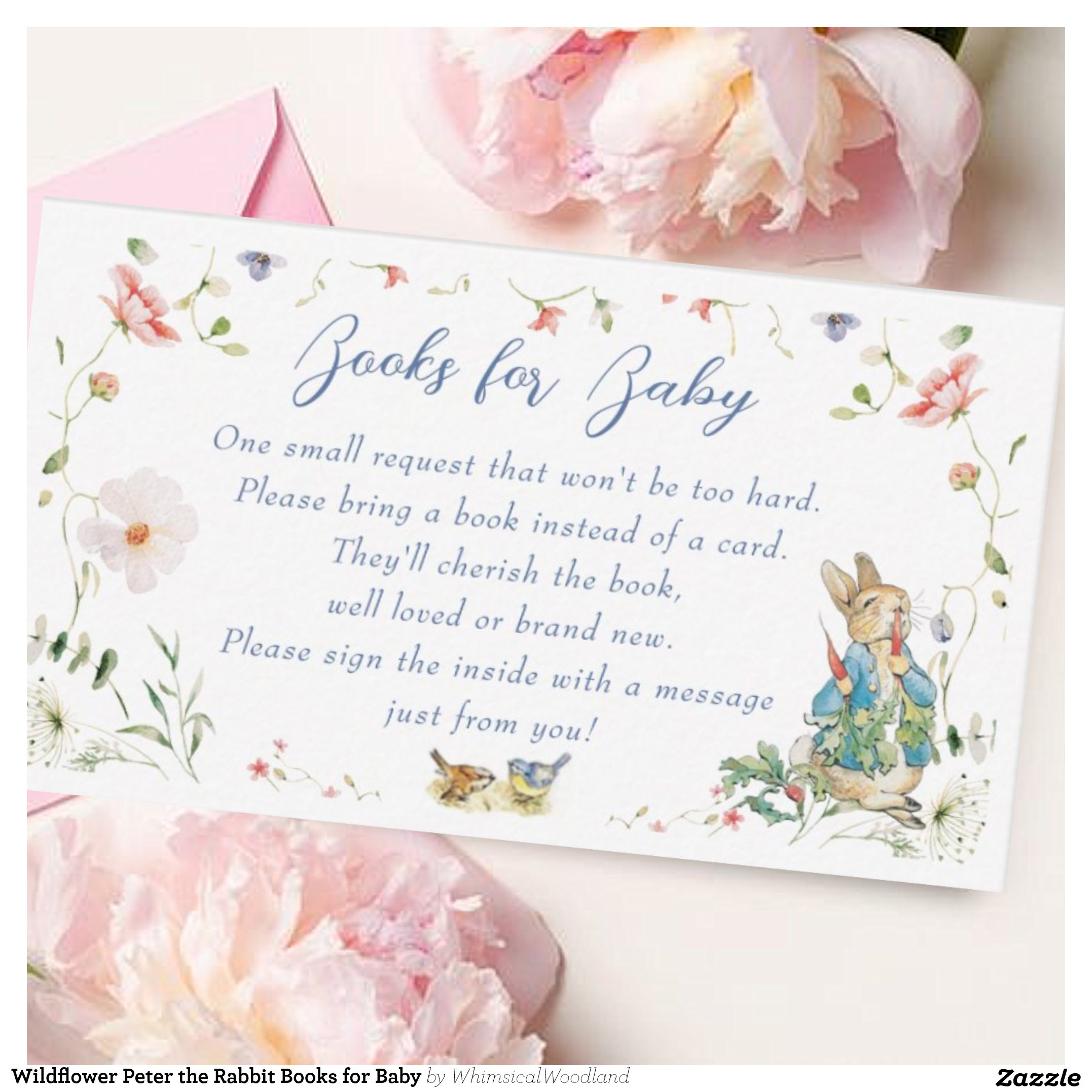 Wildflower Peter the Rabbit Books for Baby Enclosure Card