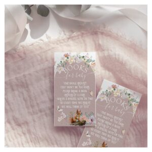 Woodland animal floral girl Baby Shower book for Enclosure Card