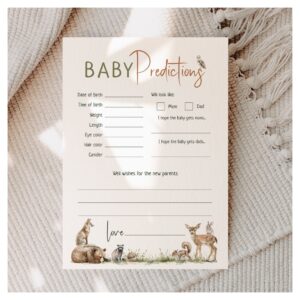 Woodland Animals Baby Shower Baby Predictions Card