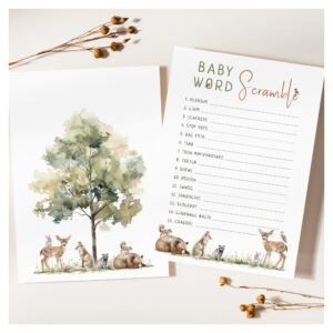 Woodland Animals Baby Word Scramble Game Card