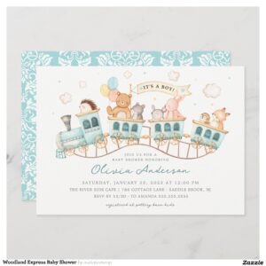 Woodland Express Baby Shower Invitation